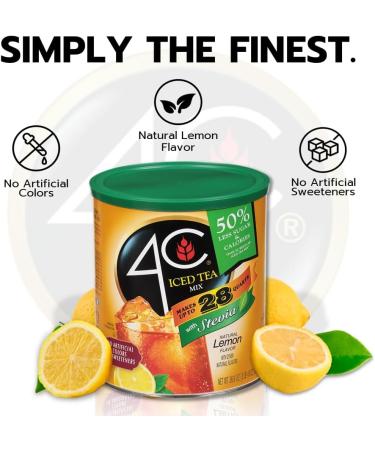 4C Iced Tea Lemon with Stevia 1.05kg - Refreshing and Sugar-Free Beverage - Buy Online on SooperMarket.com