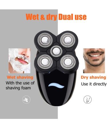 5-in-1 Electric Shaver for Men - Rechargeable Razors Nose & Ear Trimmer Hair Clipper & Facial Cleaning Brush - Ultimate Grooming Solution - Buy Online on SooperMarket.com