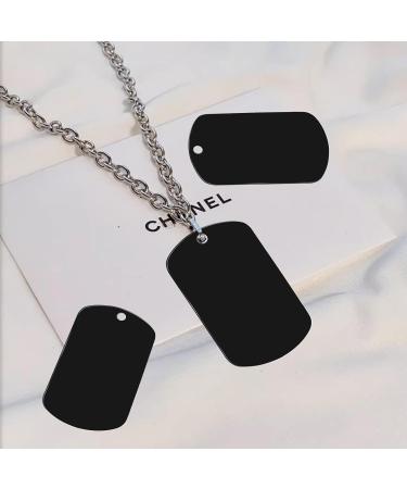 KSvaye 25-Pack Aluminum Dog Pendant Blanks - Engravable Keychain Blanks for Handicrafts (3x5 cm) - Black with Hole - Buy Online on SooperMarket.com