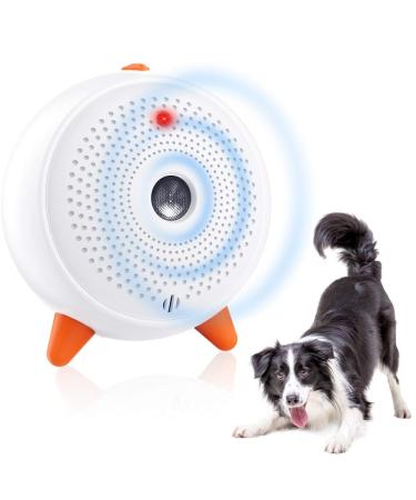 Anti Dog Barking Device Ultrasonic Stop Dog Barking Automatic Safe Anti Bark Device Outdoor Rechargeable & Waterproof Dog Bark Stopper Deterrent Devices 33FT Range for Puppy Large Small Dogs White#104