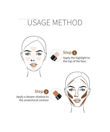Yeweian 2 Colors Face Concealer Contour Stick 2 in 1 Highlight & Repair Pen - Face Makeup Shading Foundation Cream Pen (02Lotus+Light Brown) - Buy Online on SooperMarket.com