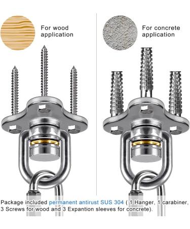 SELEWARE Heavy Duty Swing Hanger with 360 Swivel Hook - Indoor/Outdoor Swing Hardware for Tire, Saucer, and Hammock Chairs - Buy Online on SooperMarket.com