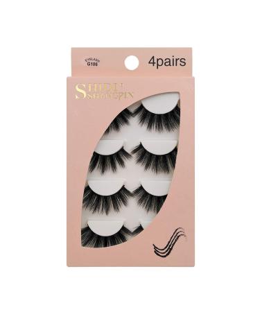 Buy 4 Pairs of 3D False Eyelashes - Reusable Natural Eyelashes Set (G106) | International Shipping - Buy Online on SooperMarket.com