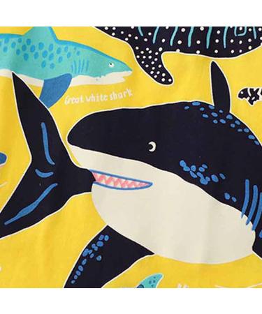 Boys' Novelty Luminous Dinosaur T-Shirt | Short Sleeve Crew Neck Tee | Cartoon Print | 1-7Y | 2-3T | Yellow - Buy Online on SooperMarket.com