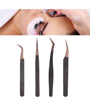 4Pcs Nail Art Tweezers - Stainless Steel Antistatic Tweezers for Eyelash Extensions & Beauty | International Shipping - Buy Online on SooperMarket.com