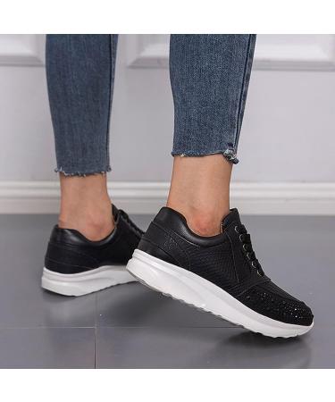ZBYY Women's Non-Slip Breathable Hidden Sneakers, Size 10.5 - Black Walking Shoes for Gym Fitness - Buy Online on SooperMarket.com