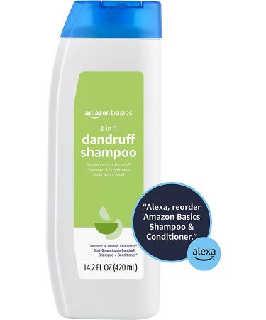 Amazon Basics 2-in-1 Dandruff Shampoo & Conditioner, Green Apple Scent - 14.2 Fl Oz (Pack of 1) - Buy Online on SooperMarket.com