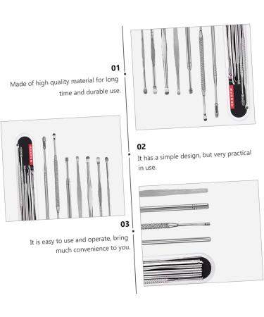 KALLORY 2 Sets 7pcs Stainless Steel Ear Cleaning Tool Set - Ear Care Nursing Spring Tool for Gentle Ear Cleaning - Cosmetic Silver - Pack of 2 - Buy Online on SooperMarket.com
