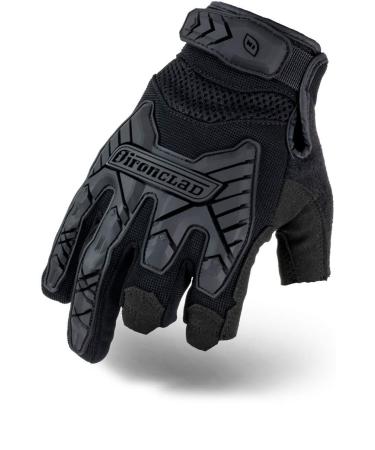 Ironclad Tactical Impact Trigger Gloves, TAA Compliant, Best for Military, Law Enforcement, Airsoft, Paintball, Machine Washable, Sized XS-XXXXL (1 Pair), Black (IEXT-FRIBLK-04-L), Large