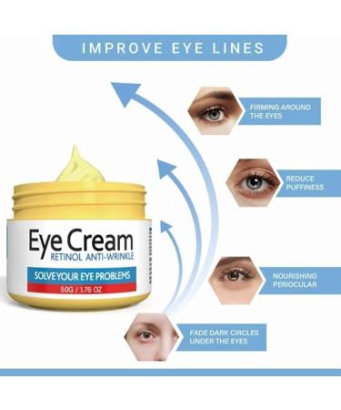 Buy Retinol Eye Cream for Dark Circles & Puffiness | Anti-Aging Under Eye Treatment - 1.76OZ/50G - Buy Online on SooperMarket.com