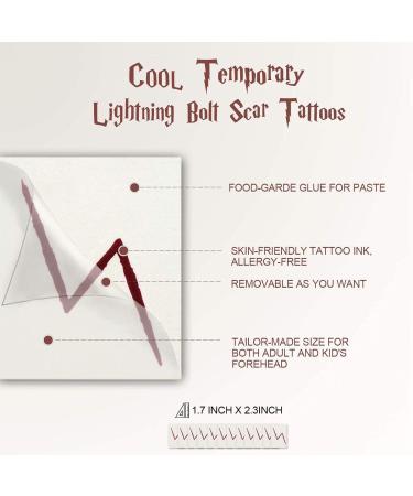 Wizard Lightning Bolt Scar Temporary Tattoos - Set of 24 for Halloween Party Favors - Buy Online on SooperMarket.com