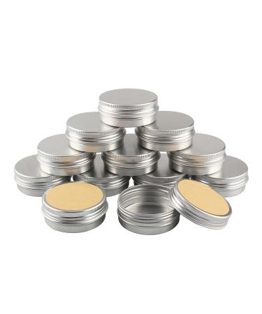 Basic packing 24 pieces 40ml silver empty round aluminum socket with screw cap aluminum socket aluminum screw boxes of Cerz dose of cosmetic cans tin cans with 24 pieces 40mm sticker