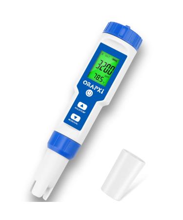 ORAPXI Salt Water Pool Tester 5 in 1 Salt SG TDS EC Temp Digital Pool Salt Meter 0-100 PPT & 1.000-1.070 Specific Gravity for Aquarium, Seawater, Salt Fish Tank, Marine Monitoring 5 in 1 Salt Tester