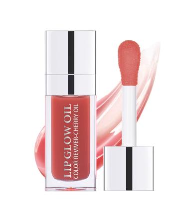 Plumping Lip Oil Hydrating Lip Glow Oil Transparent Lip Balm Long Lasting Nourishing Non-sticky Lip Oil Tinted for Lip Care and Dry Lips (012ROSEWOOD)
