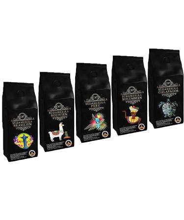Country Coffee Set "South America" coffee beans freshly roasted 5 x 500 g whole bean Whole bean 2.5 kg (1 pack)