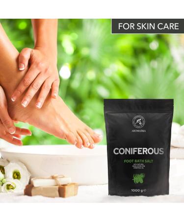 Foot Bath Salt Coniferous 35Oz | Natural Sea Salt & Swiss Stone Pine Oil | Relaxing Foot Care & Aromatherapy for Tired Feet - Buy Online on SooperMarket.com
