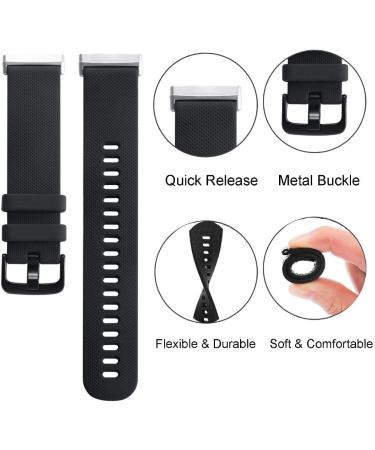 3-Pack Sport Bands Compatible with Fitbit Sense/Sense 2/Versa 3/Versa 4  Classic Soft Silicone Replacement Wristband Strap Accessories for Women Men(Black/Midnight Blue/Gray) - Buy Online on SooperMarket.com