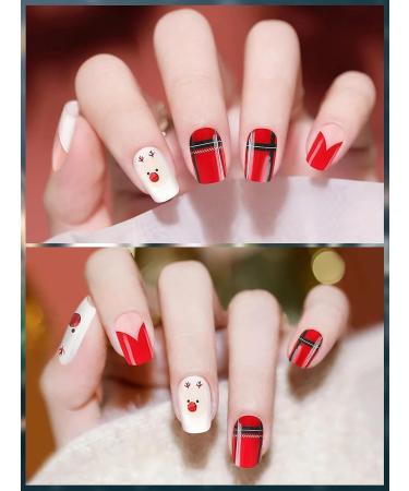 EBANKU Christmas Glitter Gel Nail Strips - Long Lasting & Waterproof Full Nail Wraps with Nail File, Wipes & Sealing - UV/LED Lamp Required (SDTRK18) - Buy Online on SooperMarket.com
