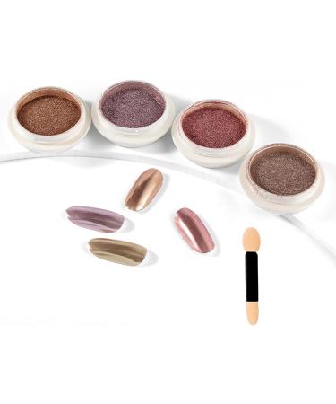Chrome Nail Powder - 6 Boxes Magic Mirror Effect Rose Gold Holographic Glitter Powder for Nail Art Decorations - Buy Online on SooperMarket.com