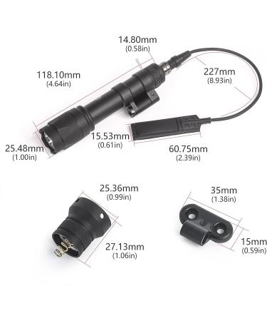 M600C Scout Light 800 Lumens Tactical Flashlight with Rotating Mount Base | Picatinny & Mlok/Keymod Rail Compatible, Includes Remote Pressure Switch (M600C) - Buy Online on SooperMarket.com