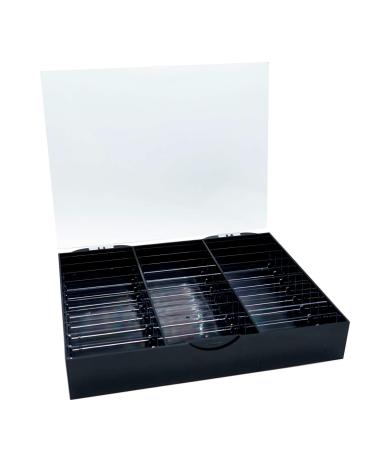 Transparent Dustproof Box For False Nails Art Keep Your Masterpieces Clean Adjustable Dividers Easy To Carry Storage Case For Nails Art Black