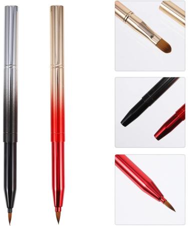 2Pcs Double- ended Lip Brush Retractable Makeup Brushes Portable Concealer Brush for Women Makeup - Buy Online on SooperMarket.com