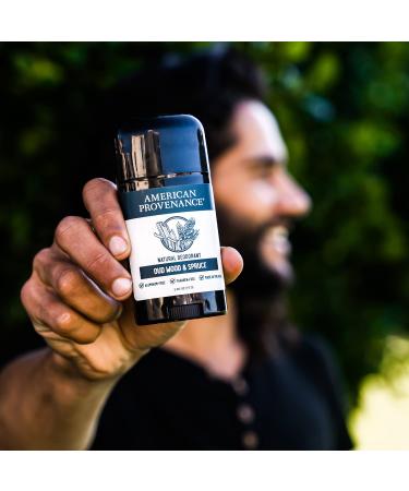 American Provenance Men's Aluminum Free Deodorant - Long-Lasting Natural Protection with Essential Oils - Oud Wood & Spruce Scent - Made in USA - Cruelty Free - 1 Pack - Buy Online on SooperMarket.com