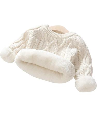 De feuilles Toddler Unisex Cable Knit Pullover Sweater with Warm Lining - Yellow/White - 8-9 Years - Buy Online on SooperMarket.com
