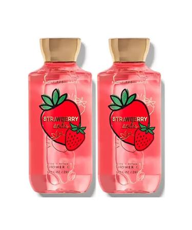 Bath & Body Works Strawberry Soda Shower Gel Gift Sets 10 Oz 2 Pack (Strawberry Soda) 1.25 pounds Strawberry Soda 10 Fl Oz