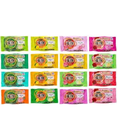 Japanese Samurai Hot Spring Carbonated Bath Bomb Assortment Pack - 45g x 80 Packages, 16 Scents (Forest, Yuzu, Peach, Rose) - Buy Online on SooperMarket.com