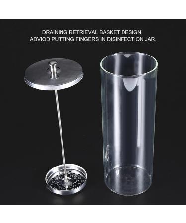 2 Types Disinfection Jar Glass Sterilization Container Sanitizer Glass Manicure Tools for Salon Hairdresser(9 inches) - Buy Online on SooperMarket.com