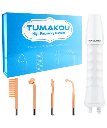 High Frequency Facial Machine - TUMAKOU Portable Handheld High Frequency Facial Skin Wand Machine with 4 Different Tubes