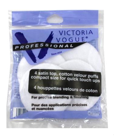 Victoria Vogue Round Puff Pressed Powder Puff - 4-Pack, 4 Count | SGB00GHQBX2UUS - Buy Online on SooperMarket.com