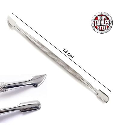 Wishbeauty Stainless Steel Dual Tool Cuticle Pusher - Manicure Pedicure Nail Cleaner - Buy Online on SooperMarket.com
