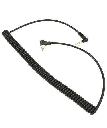 Foto&Tech 90in(2.3M) Stretch/23in Coiled HEAVY WEIGHT LOCKING 3.5mm to Male Flash PC Sync Cable with Screw Lock Compatible with PocketWizard Plus III/Plus II&Nikon Canon Most DSLR Camera Flash Trigger