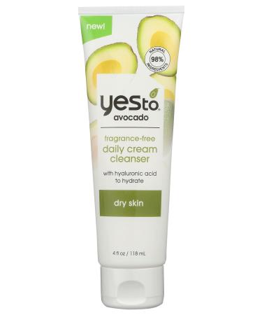 YES TO Avocado Fragrance Free Daily Cream Cleanser 4 FZ