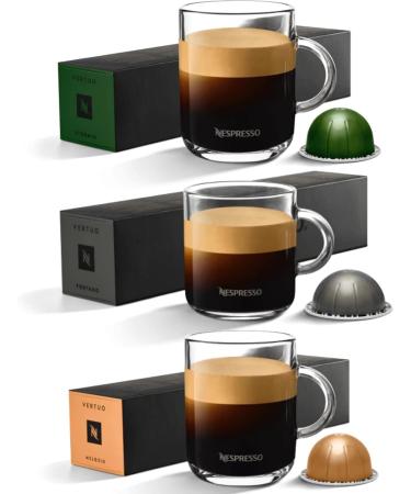 Nespresso Vertuo Coffee Capsules - Stormio Fortado Melozio - 3 Boxes (30 Pods) Bundled with Border Biscuits & Giftable Tote Bag - Buy Online on SooperMarket.com