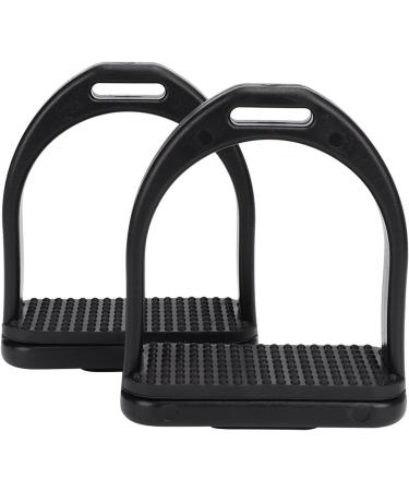 Buy Doact Iron Stirrups for Adults & Kids - Black Rubber & Plastic Medium Dressage Safety - Perfect for Young Equestrians - Buy Online on SooperMarket.com