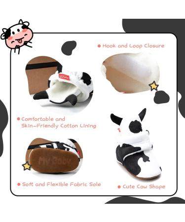 Sonsage Infant Snow Boots - Soft Anti-Skid Sole Ankle Booties for Newborns | Winter Warm Crib Shoes 0-6 Months (A02 Cow) - Buy Online on SooperMarket.com