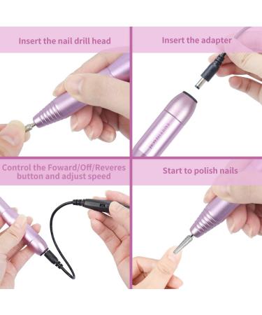 Electric Nail Drill Machine Professional 25000RPM | Manicure Pedicure Tool Kit for Acrylic & Gel Nails - 64 Piece Set - Buy Online on SooperMarket.com