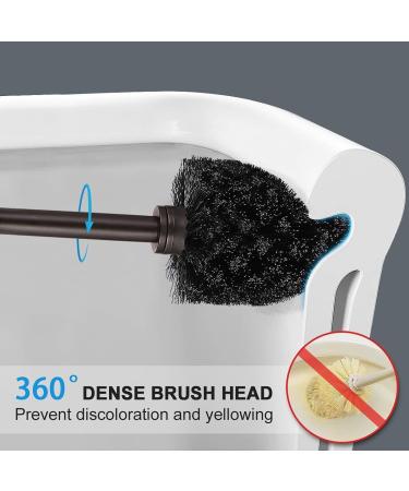 Toilet Bowl Brush Holder Set: 2 Pack Modern Deep Cleaning Bathroom Toilet Scrubber with Caddy for rv - Rim Decorative Accessories Cleaner Brushes for Toilet - Bronze A-bronze - Buy Online on SooperMarket.com