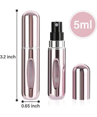 Saiveina 5ml Mini Perfume Atomizer Bottles - Refillable Spray Pump Case for Travel (4 Pack) - Pink, Silver, Gold, Black - Buy Online on SooperMarket.com