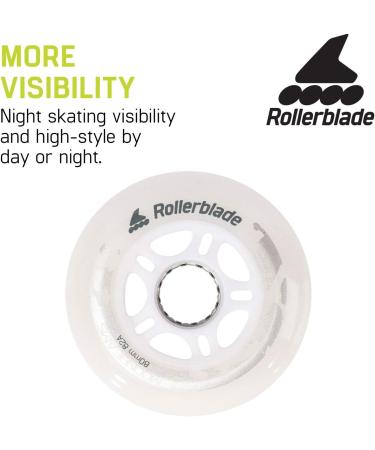 Rollerblade Moonbeam 80mm/82A LED Wheel 4-Pack - White - Buy Online on SooperMarket.com