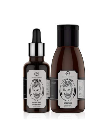The Man Company beard care with almond & thyme |Beard growth oil and bearded detergent for rapidly growing beard |100% natural oil |Low nutrition |Makes the beard soft