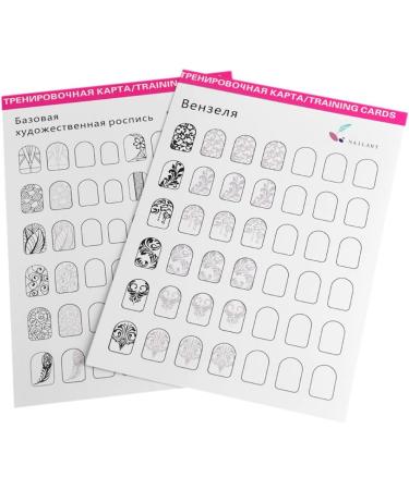 Nail Art Practice Book Beginner Manicure Training Drawing Cards Easy to Clean 12 Sheets Manicure Training Cards - Buy Online on SooperMarket.com
