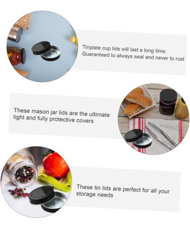 IMIKEYA 48 Pcs Mason Jar Lids Seal Tinplate Metal 7x7x1.5cmx3pcs Blackx3pcs - Buy Online on SooperMarket.com