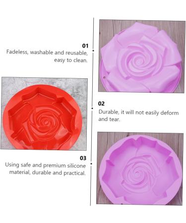Rose Cake Mold Silicone Cake Moulds Cakesicles Mold Silicone Rose DIY Mold Silicone Candle Mold Silicone Bread Loaf Pan Nonstick Cupcake Tin Crisper Pan Silica Gel Muffin Non Stick 24X24X5CM - Buy Online on SooperMarket.com