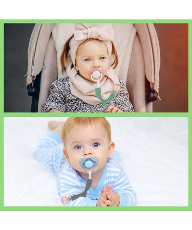 Vicloon Baby Dummy Clips 3 Pcs - BPA Free Soother Pacifier Chain Holder Clips for Boys and Girls - Teether Toy or Soothie - Green/Gray/Beige - Buy Online on SooperMarket.com