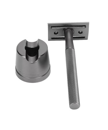 Shop Integration Safety Razor for Men - Brass Handle Double Edge Razor with Base - Premium Facial Care (Black) - Buy Online on SooperMarket.com