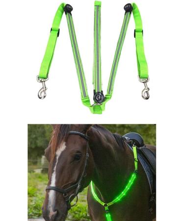 TYTOGE LED Horse Breatplate Collar Night Visible LED Horse Chest Collar Luminous Horse Chest Strap Safety Gear in Night Equipment Green - Buy Online on SooperMarket.com